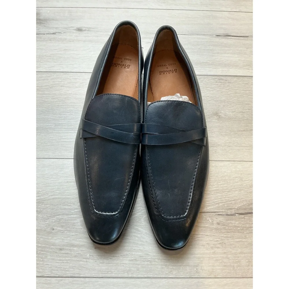 Moral Code Donald Driver‎ Green Leather Loafer Dress Shoes 15 New Without Tags